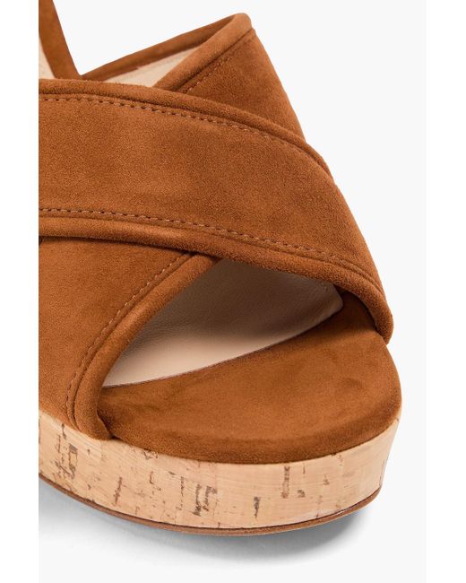 Veronica Beard Brown Dory Suede Platform Mules