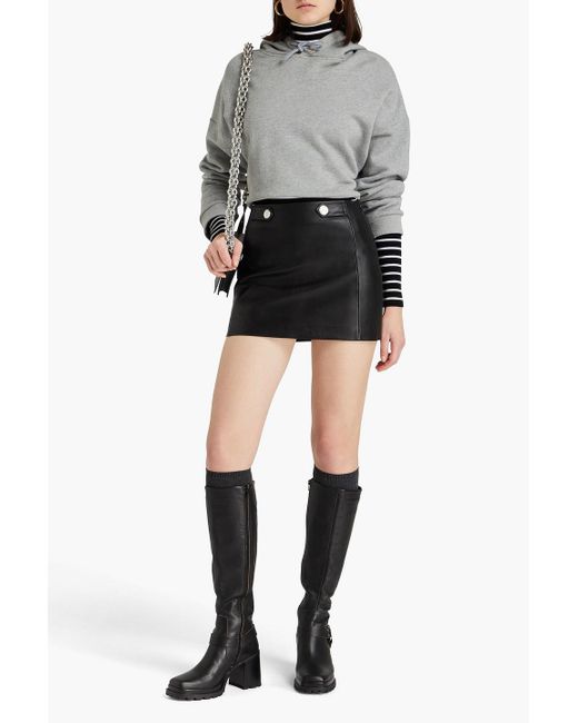 Maje Black Leather Mini Skirt