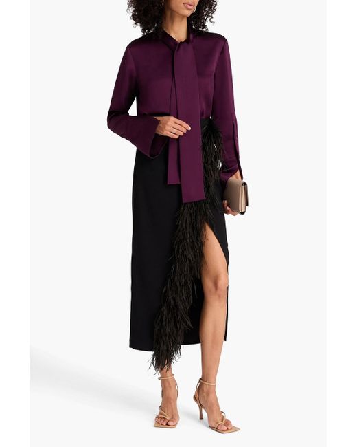 Jonathan Simkhai Purple Candela Crepe-Satin Blouse