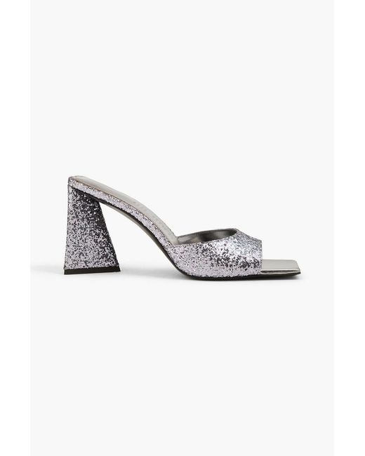 The Attico Metallic Devon Glittered Mules