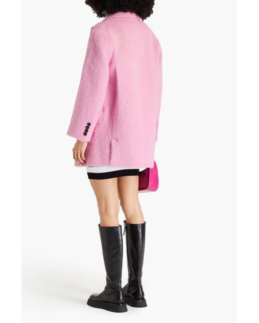 Stand Studio Pink Double-breasted Wool-blend Coat