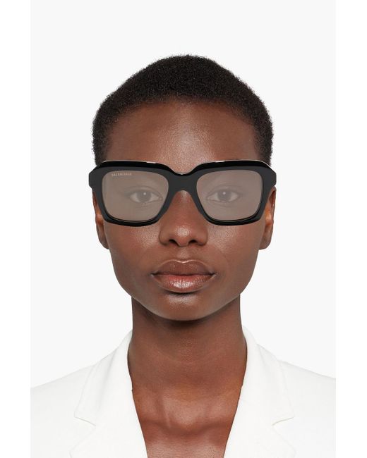 Balenciaga Black Square-frame Acetate Sunglasses