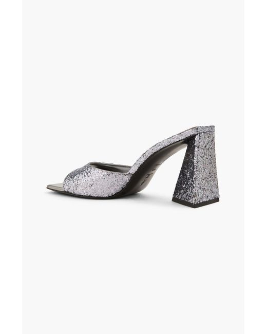The Attico Metallic Devon Glittered Mules