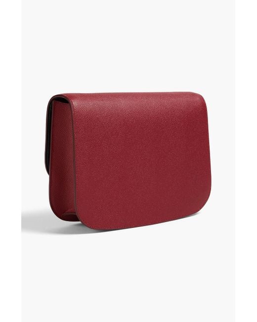 Ferragamo Red Gancini Pebbled-leather Shoulder Bag