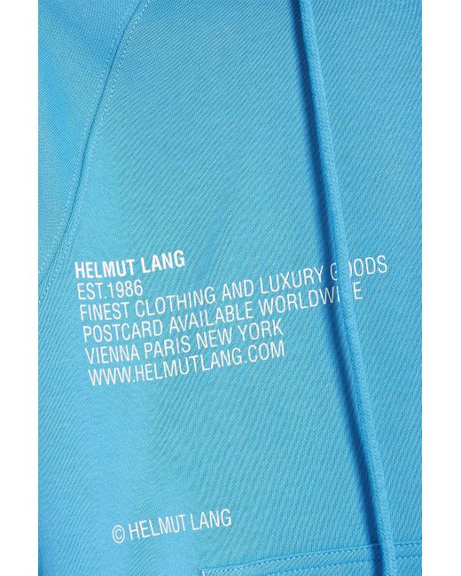 Helmut Lang Blue Printed French Cotton-terry Hoodie