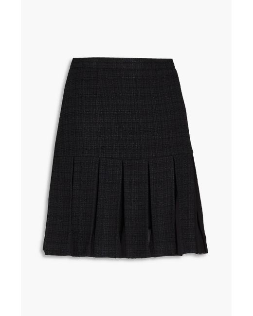 Sandro Black Firenze Pleated Tweed Mini Skirt