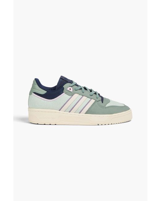 Adidas Originals Blue Rivalry 86 Leather Suede And Canvas Sneakers for men
