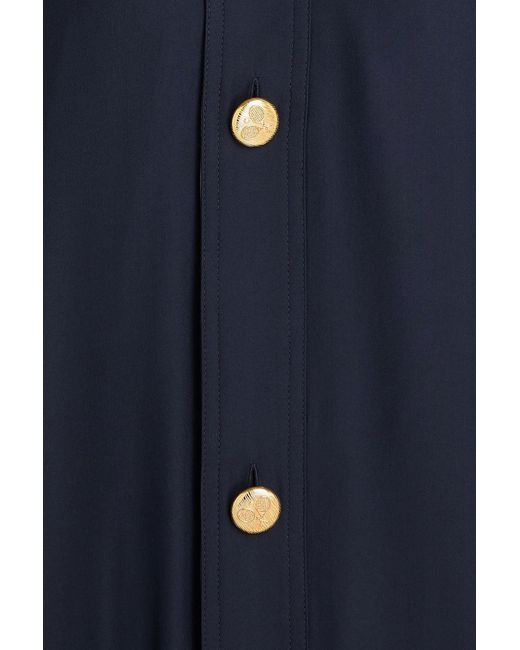 FRAME Blue Silk-Satin Bomber Jacket