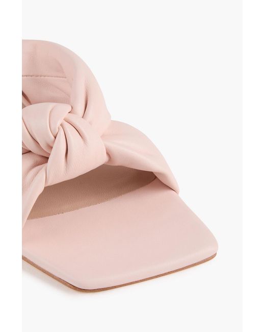Stuart Weitzman Pink Playa Knotted Leather Mules