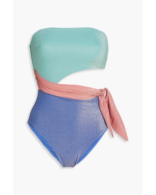 Zimmermann Blue Bandeau-badeanzug aus lurex® mit cut-outs