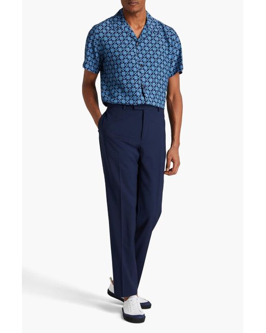 Sandro Blue Slim-fit Wool Pants for men
