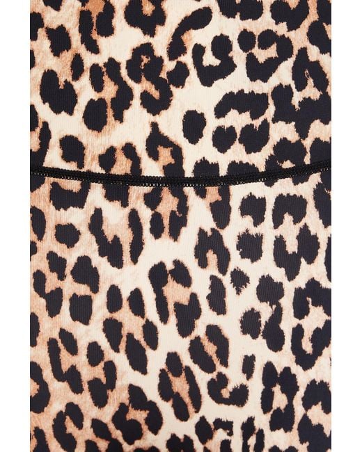 Ganni Multicolor Leopard-Print Stretch-Jersey Leggings