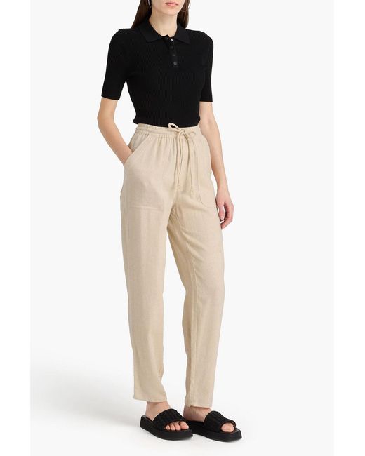 Isabel Marant Natural Viamo Silk Tapered Pants