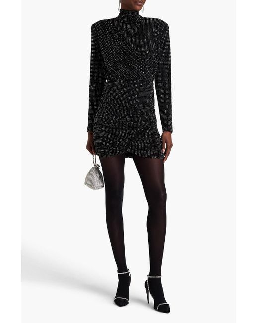 Jonathan Simkhai Black Abrah Crystal-embellished Draped Jersey Mini Dress