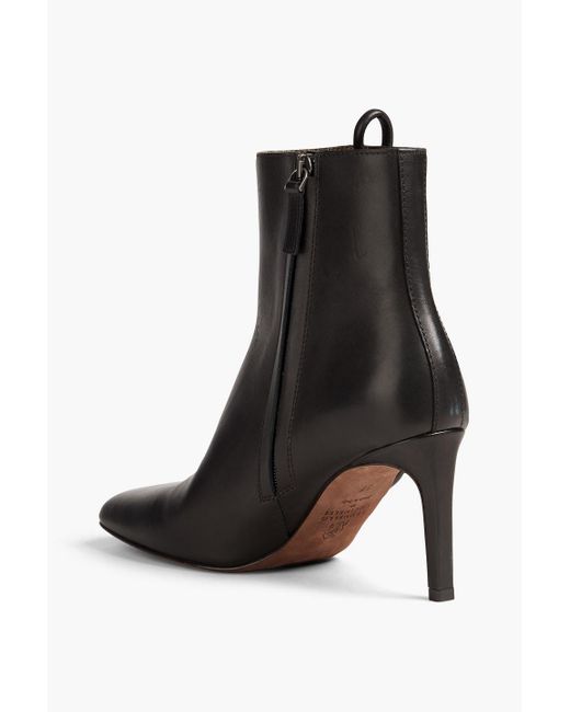 Brunello Cucinelli Black Bead-embellished Leather Ankle Boots