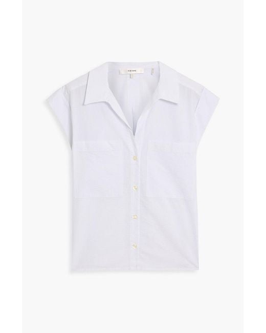 FRAME White Cotton-Seersucker Shirt