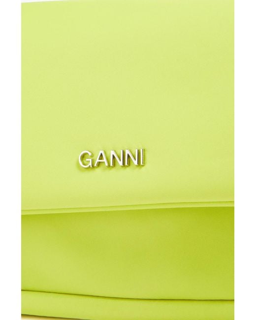 Ganni Yellow Leather-trimmed Shell Shoulder Bag