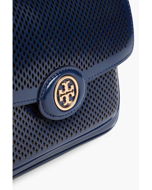 Tory Burch Blue Robinson Leather Shoulder Bag