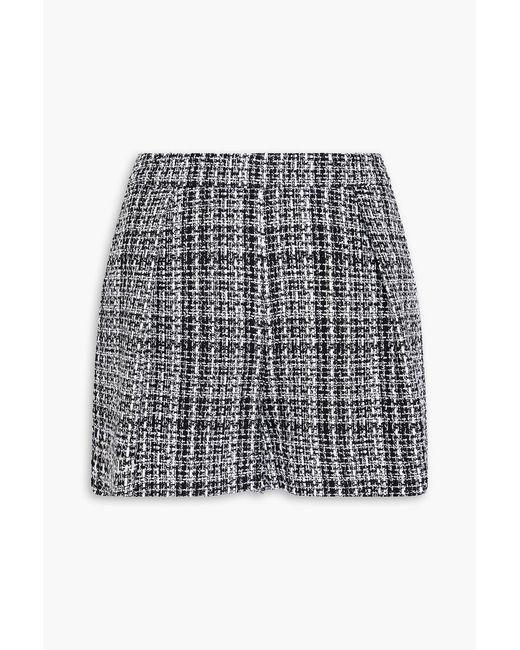 Carolina Herrera White Pleated Cotton-blend Tweed Shorts