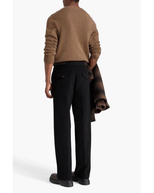 Officine Generale Brown Mélange Wool Sweater for men