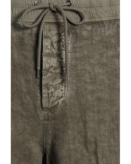 James Perse Green Linen Cargo Pants for men