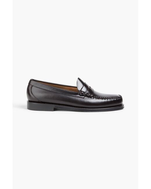 G.H.BASS Black Weejuns Glossed-Leather Penny Loafers for men