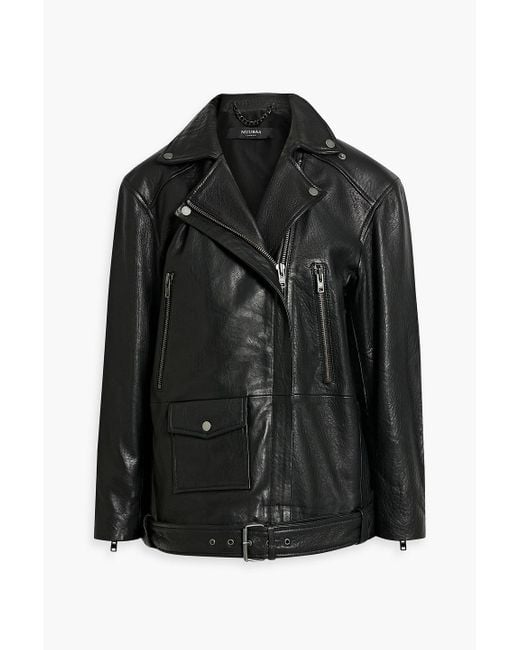 Muubaa Black Deedee Leather Biker Jacket