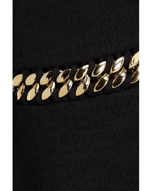 Rebecca Vallance Black Carine Chain-embellished Tweed Mini Dress