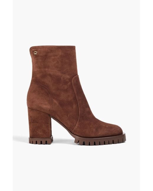 Gianvito Rossi Brown Timber Suede Ankle Boots