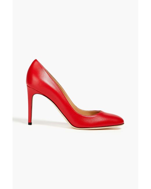 Sergio Rossi Red Leather Pumps
