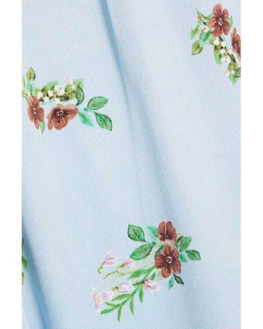 Sleeper Blue Pyjama-hose aus satin mit floralem print