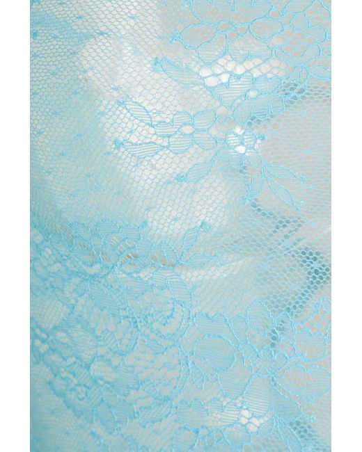 Stella McCartney Blue Cutout Stretch-lace Bodysuit