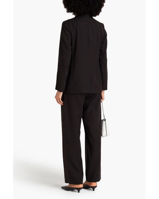 Vince Black Double-breasted Tm-blend Twill Blazer
