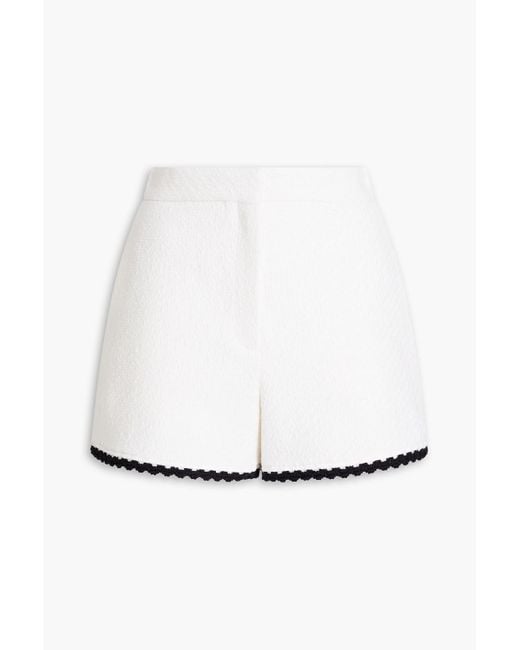 Maje White Bouclé-tweed Shorts