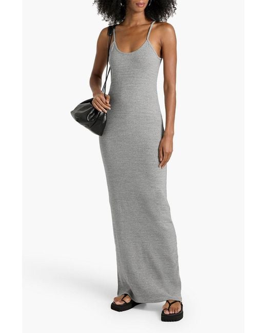 Nili Lotan Gray Judy Cotton-Jersey Maxi Dress