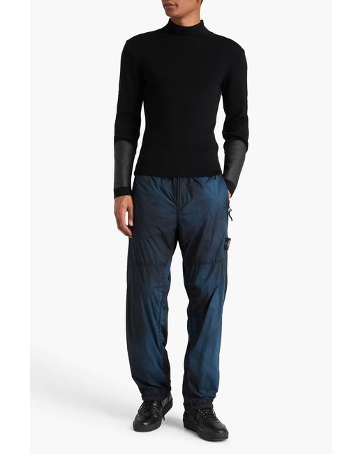Stone Island Blue Tie-Dyed Shell Pants for men