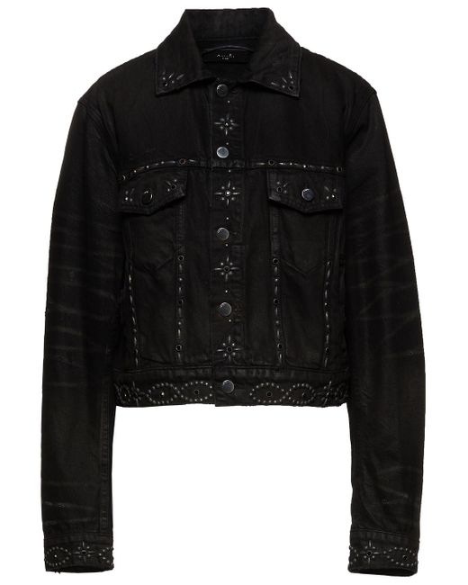 black frayed denim jacket