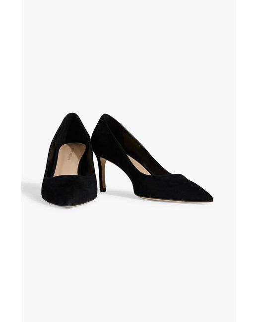 Stuart Weitzman Black Leigh 75 Suede Pumps