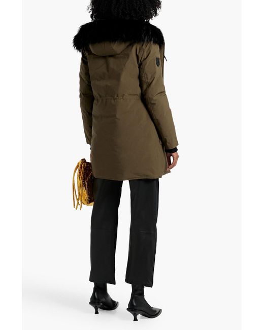 Rudsak Green Faux Fur-trimmed Shell Hooded Down Parka
