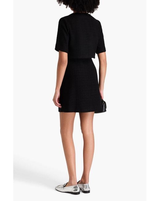 Sandro Black Minikleid aus tweed mit kristallverzierung