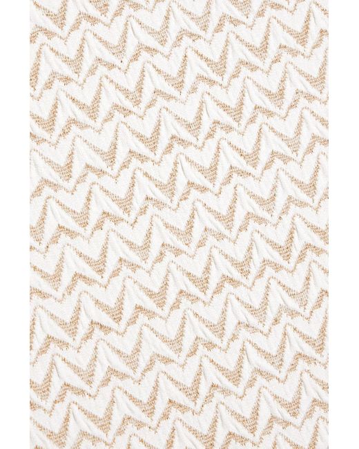 Solid & Striped White The Renna Metallic Stretch-Jacquard Swimsuit