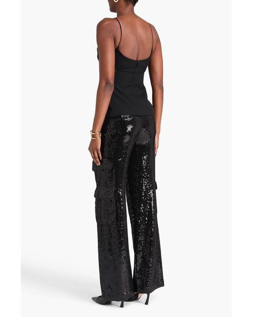 Victoria Beckham Black Cutout Crepe Top