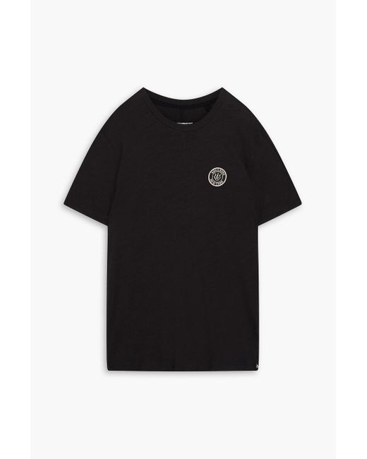 Rag & Bone Black Appliquéd Cotton-jersey T-shirt for men