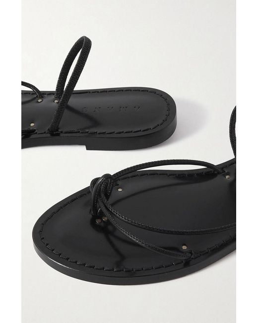 Amanu Black The Mombasa Leather Sandals