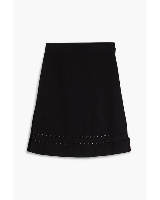 Claudie Pierlot Black Cutout Stretch-ponte Mini Skirt