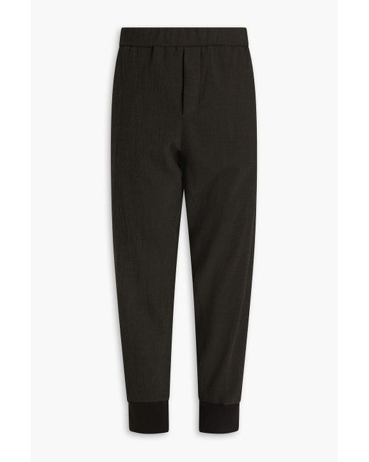 James Perse Black Tapered Brushed Twill Drawstring Pants for men