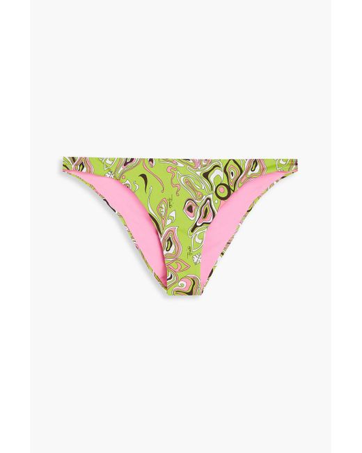 Emilio Pucci Green Tief sitzendes bikini-höschen mit print