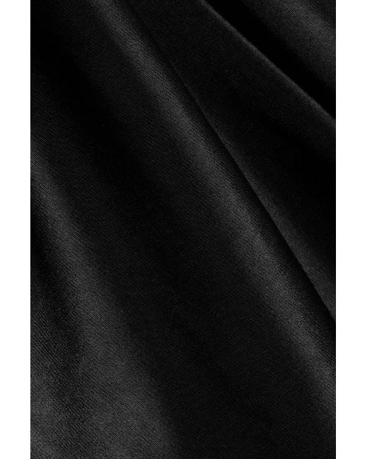 Jil Sander Black Draped Satin Midi Dress