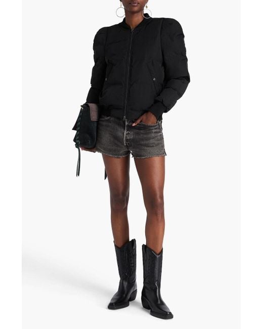 Isabel Marant Black Cody Quilted Shell Bomber Jacket