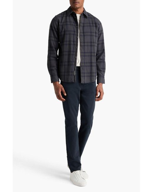 Rag & Bone Blue Checked Cotton-Flannel Shirt for men